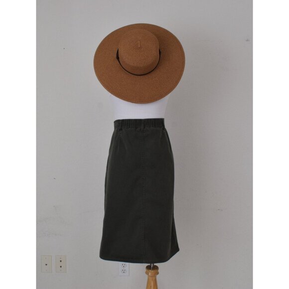 Vintage 80s Green All Cotton high waisted skirt size 10P |‎ 33 waist - Picture 4 of 10